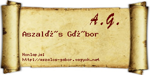 Aszalós Gábor névjegykártya