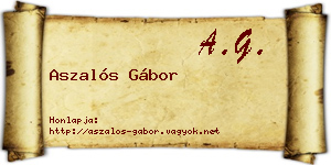 Aszalós Gábor névjegykártya